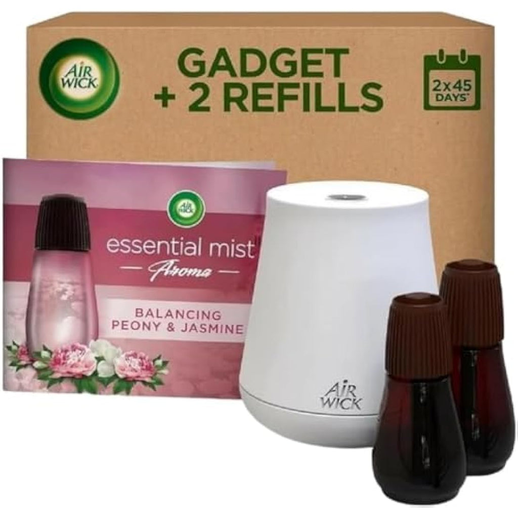 Air Wick Essential Mist Kit | Peony & Jasmine Diffuser with 2 Refills