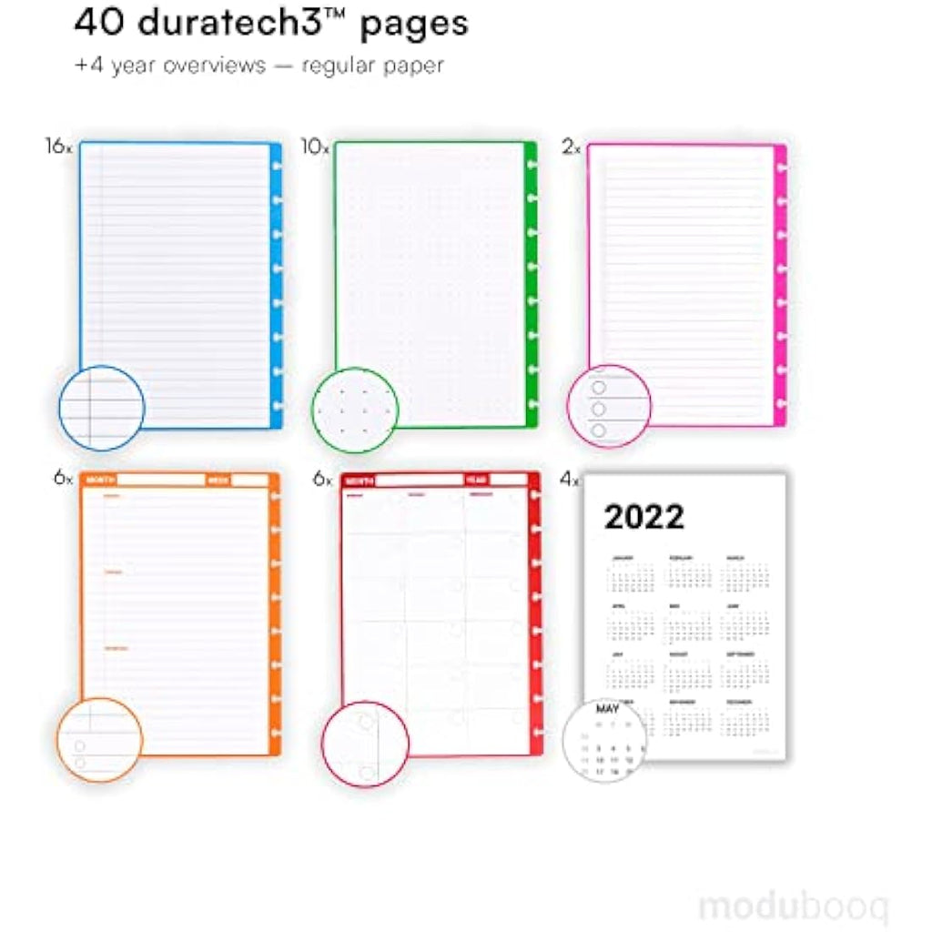 MODUBOOQ A5 Modular Reusable Smart Notebook – Erasable Discbound