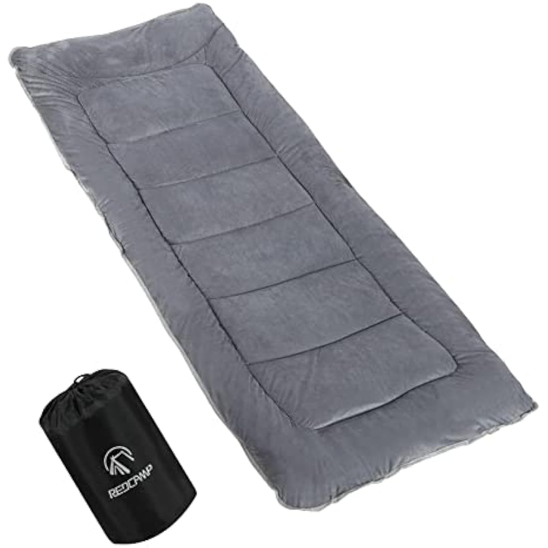 REDCAMP XL Camping Mattress Pad | Soft Corduroy Cot Bed Mat, Dark Grey