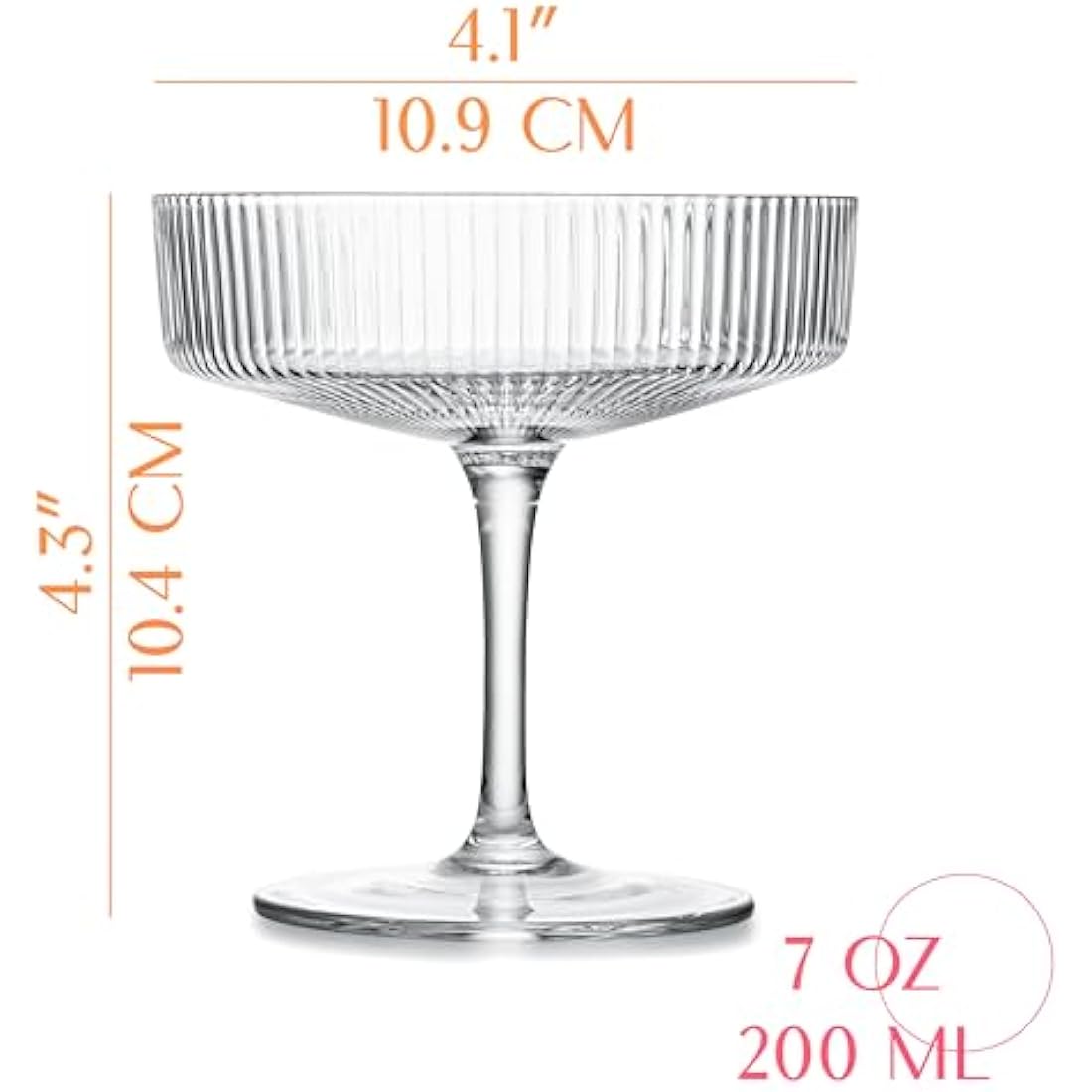Jolof Store Art Deco Crystal Coupe Glasses – Set of 4 Vintage Cocktail Saucers