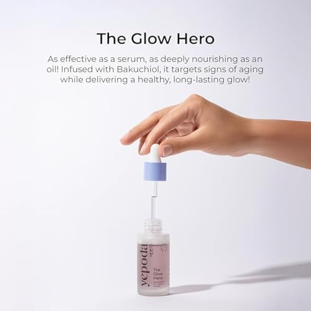 Yepoda The Glow Hero – Bakuchiol Oil Serum Hybrid for Glass Skin, 30ml