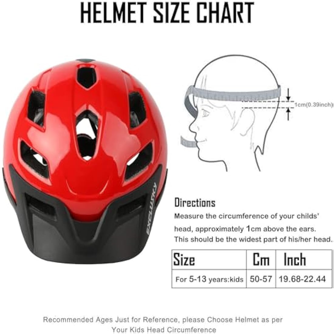 Exclusky Kids Bike Helmet | Adjustable Safety Gear for Ages 5-13
