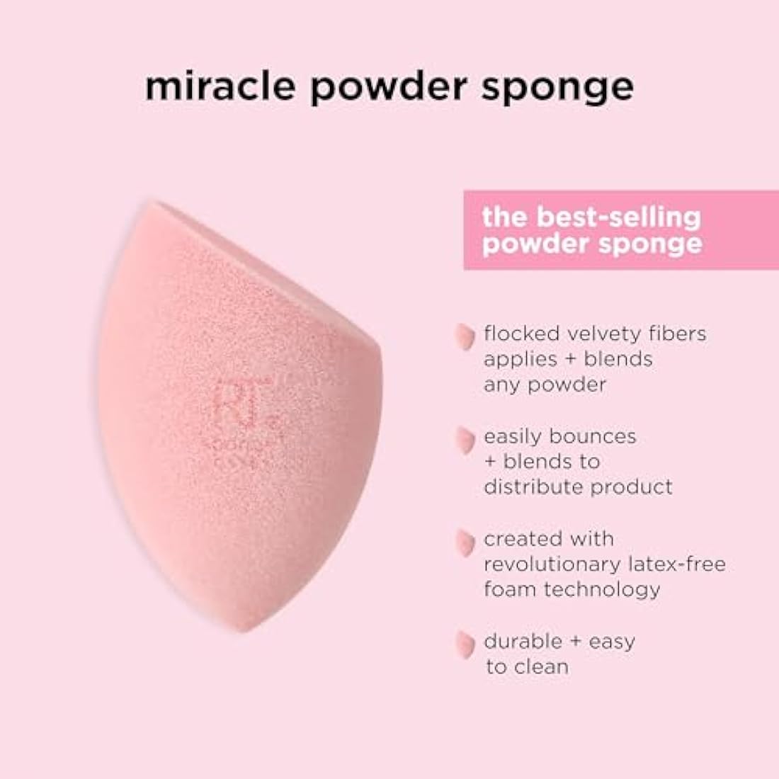 Real Techniques Miracle Powder Sponge 2-Pack – Velvety Foam Applicator