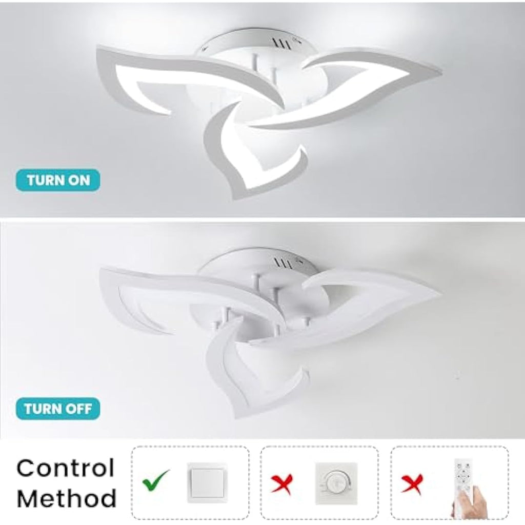 Dorlink LED Ceiling Light – 36W Modern Flower Acrylic Fixture, 6500K