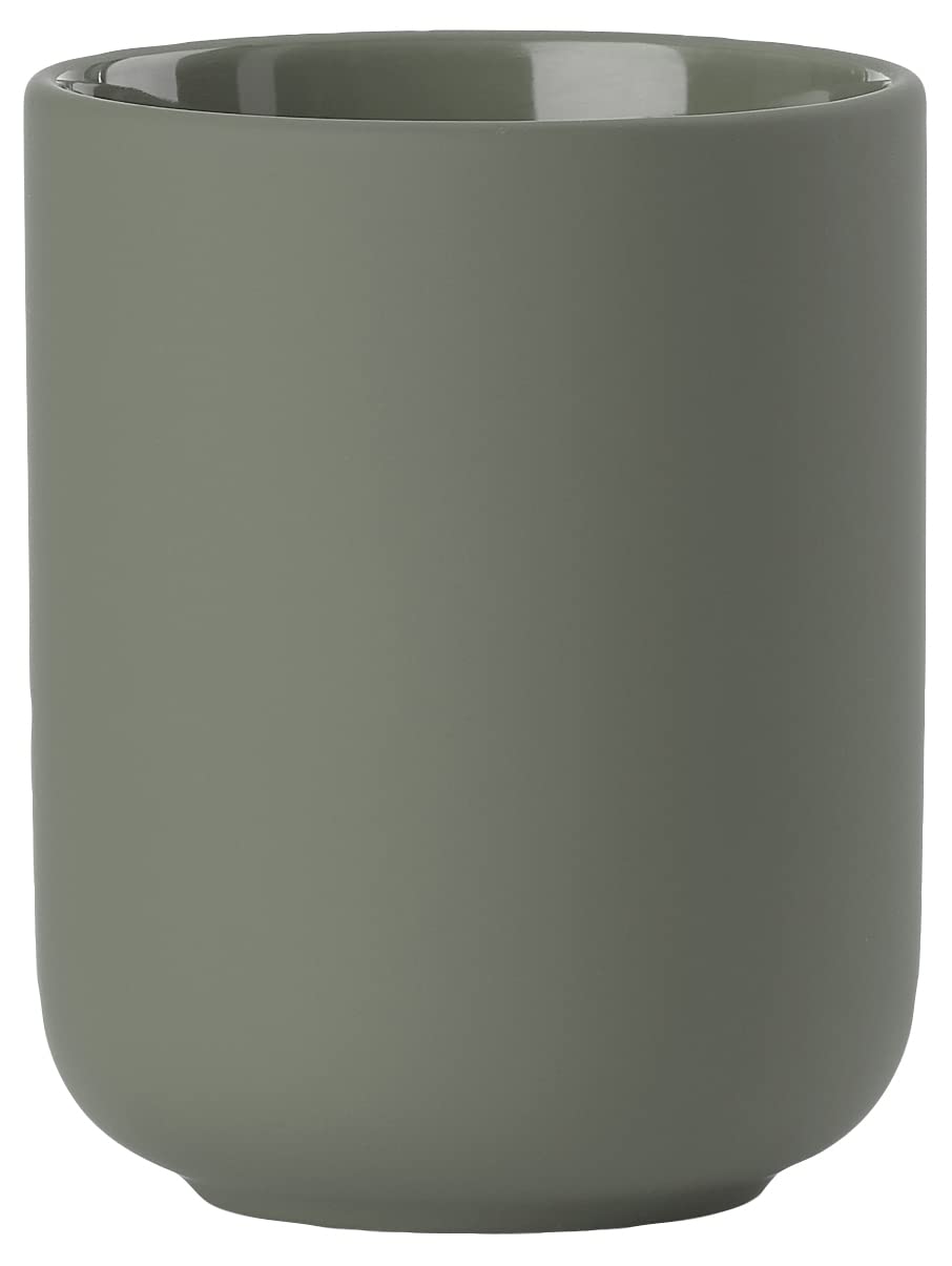 Zone Denmark Ume Toothbrush Cup – Minimalist Olive Green Holder