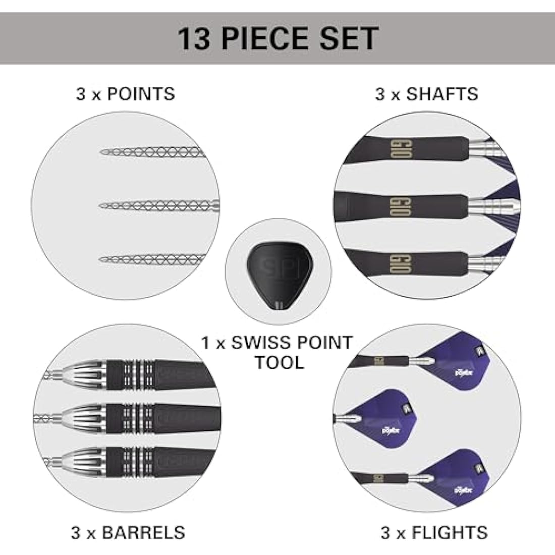 Target Darts Phil Taylor Power 9-Five Gen 10 95% Tungsten Steel Tip Set