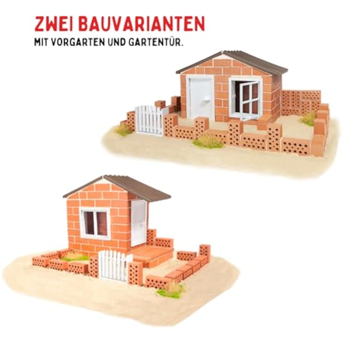Teifoc Beach House Model Kit – Real Bricks and Reusable Cement Toy