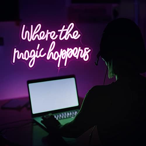 Where the Magic Happens Neon Sign – Pink LED Wall Decor