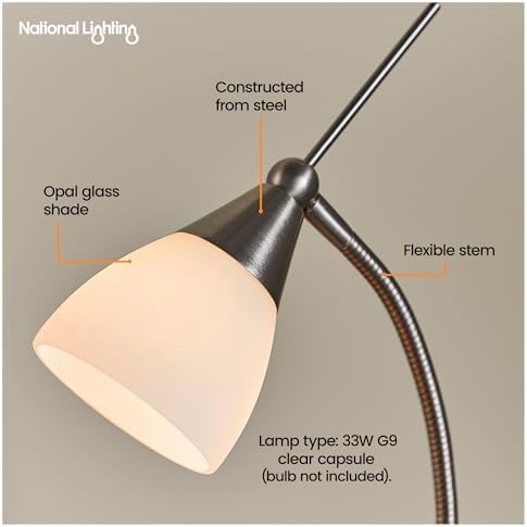 National Lighting Touch Lamp – 3-Stage Dimmable Opal Glass Bedside Light