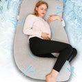 Chilling Home J-Shaped Cooling Pregnancy Pillow - 150x70cm Grey