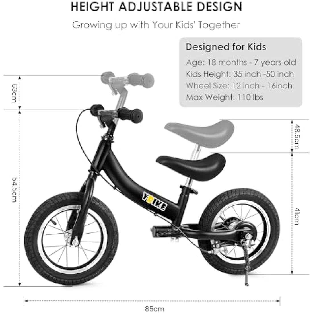 2-in-1 Kids Balance Bike with Pedals and Training Brake