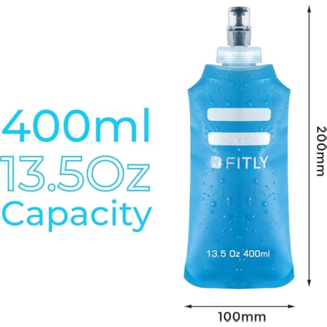 FITLY Soft Water Bottle | Collapsible BPA-Free Flask for Running & Hiking
