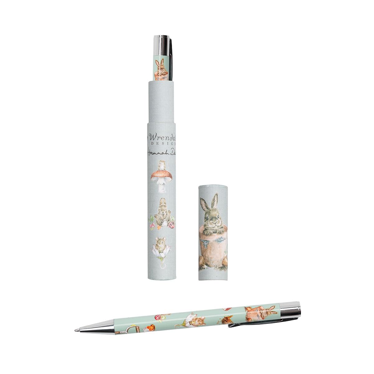 Wrendale Designs Garden Friends Illustrated Pen - Rabbit & Mouse