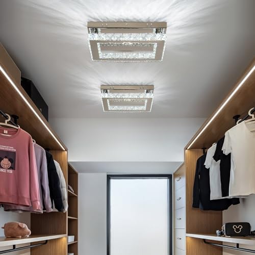 Jolof Store Modern K9 Crystal LED Ceiling Light – Dimmable Flush Mount
