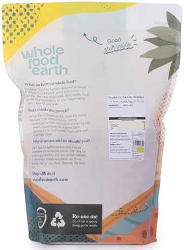 Wholefood Earth Organic Carob Powder – 3kg Vegan Cocoa Substitute
