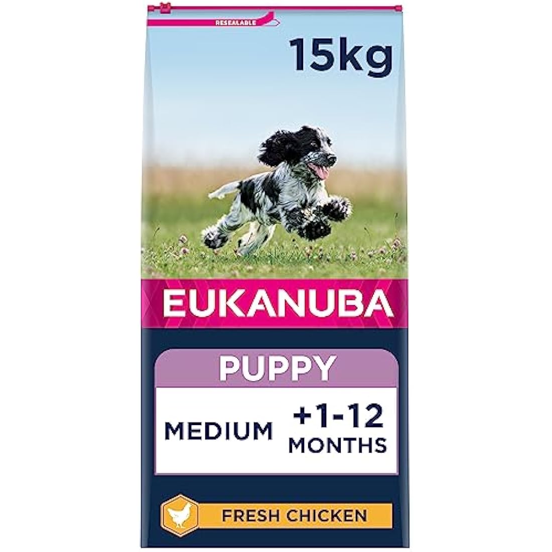 Eukanuba Puppy Medium Breed Dry Dog Food - Fresh Chicken, 15kg