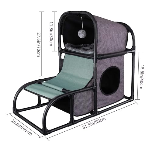 Goetland Modern Cat Tree Condo – Large Pet Tower with Scratching Post