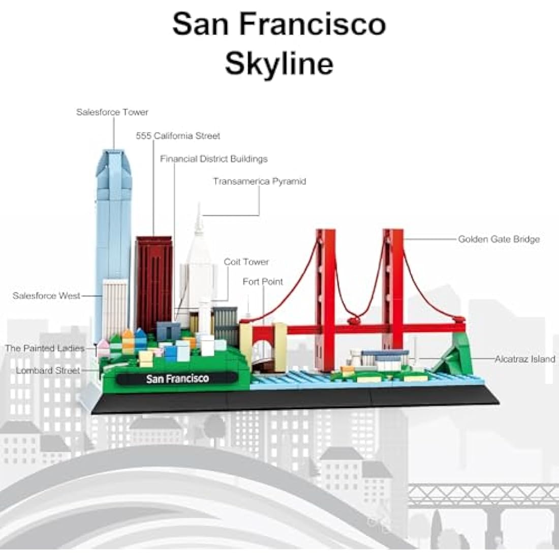 Apostrophe Games San Francisco Skyline Building Block Set - 459 Pieces