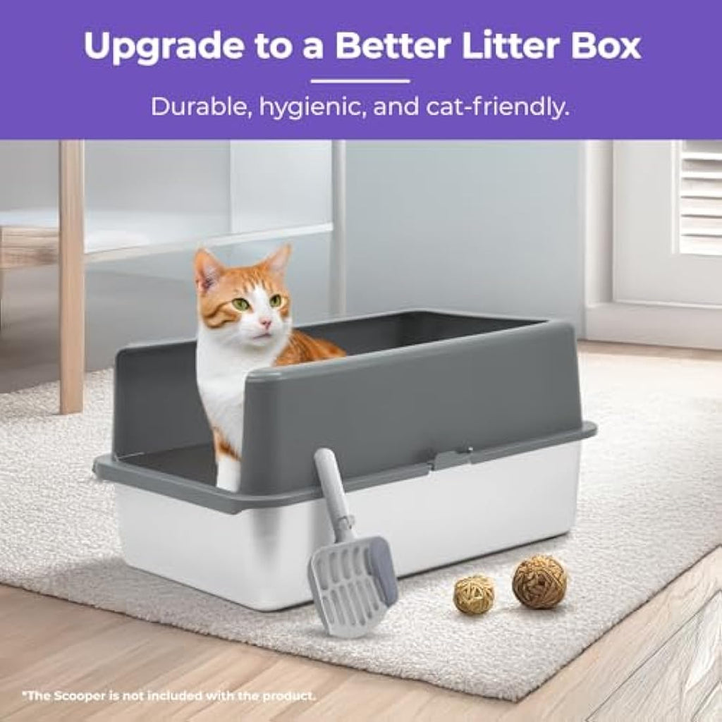 iPrimio Stainless Steel XL Cat Litter Box – High Sided & Odour Resistant
