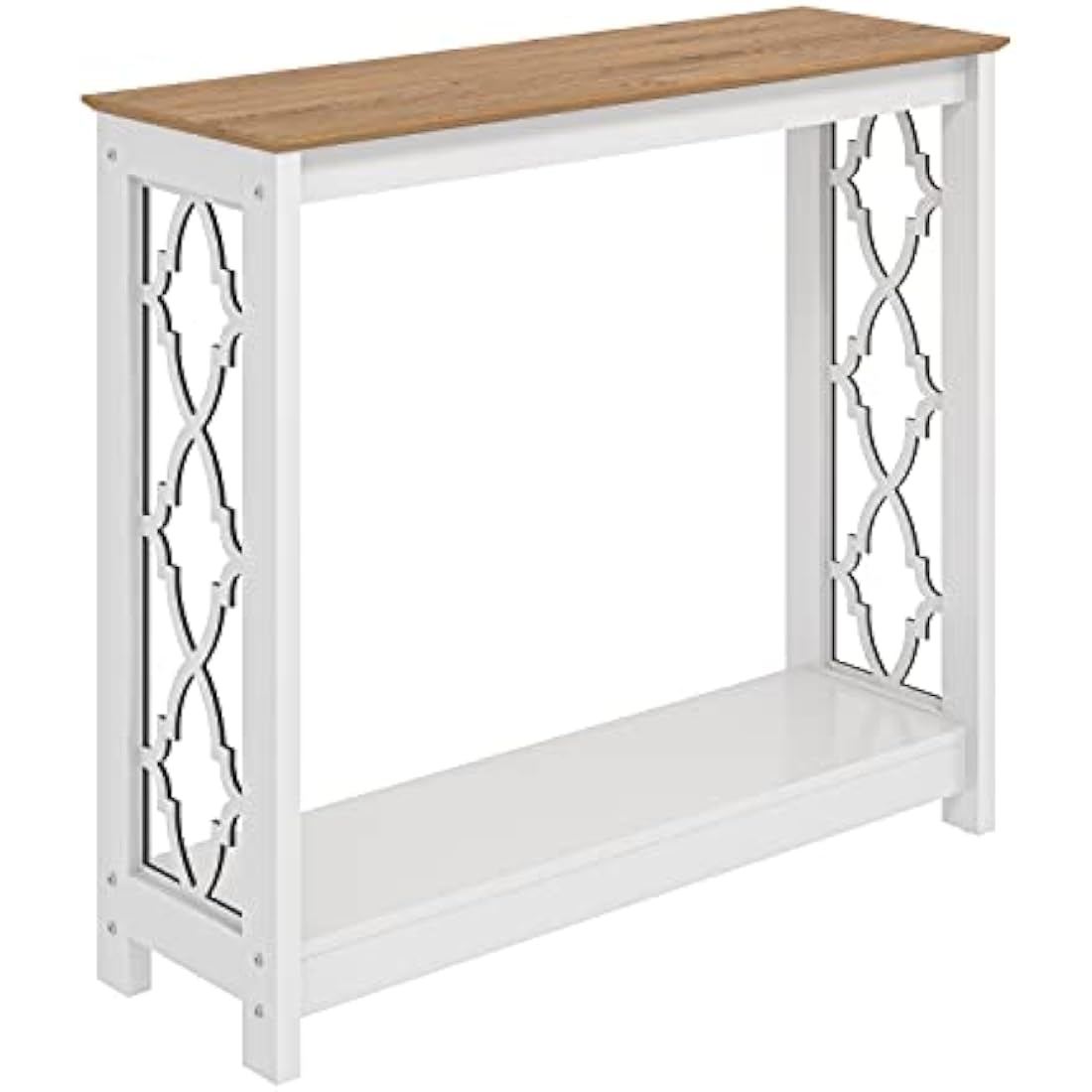 Galano Nova Console Table – Distressed Oak & White Entryway Cabinet