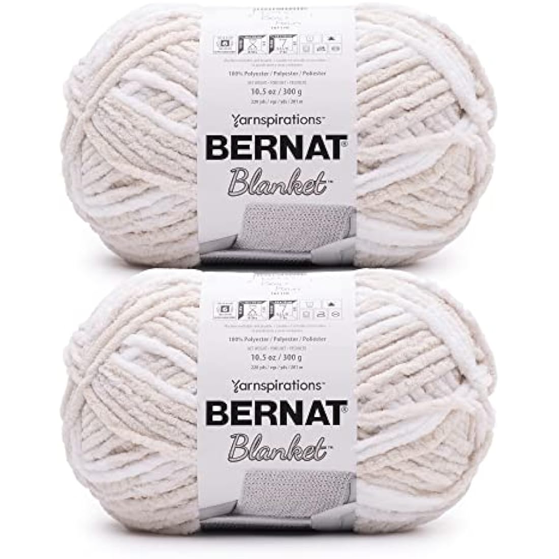 Bernat Blanket Beach Foam Chenille Yarn – 2 Pack Super Bulky Polyester
