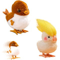 Mienocol 2-Pack Plush Wind-Up Bird and Parrot Jumping Clockwork Toys