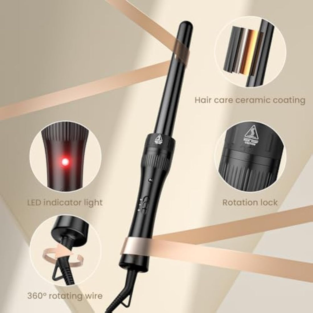 Jolof Store 5-in-1 Hair Curler & Waver Set | 10-32mm PTC Ceramic Wand