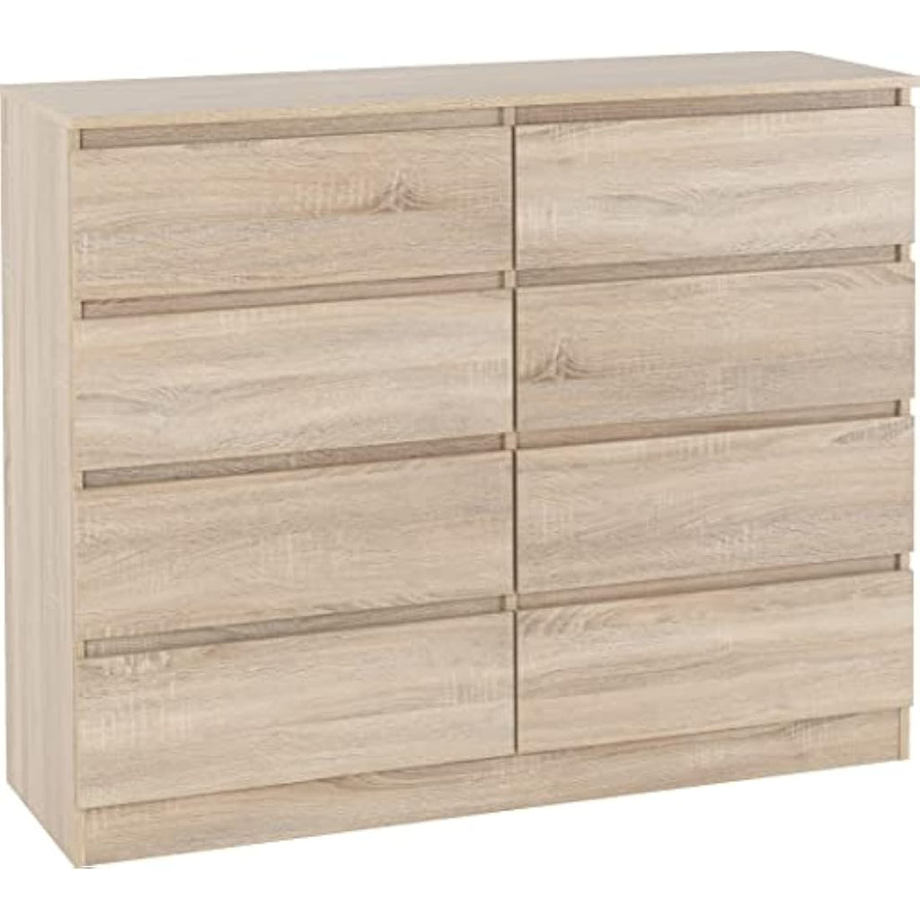 Seconique Malvern 8 Drawer Chest – Sonoma Oak Effect Bedroom Dresser