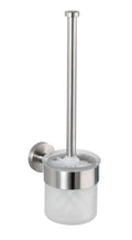 WENKO Bosio Toilet Brush Set – Matt Stainless Steel & Frosted Glass