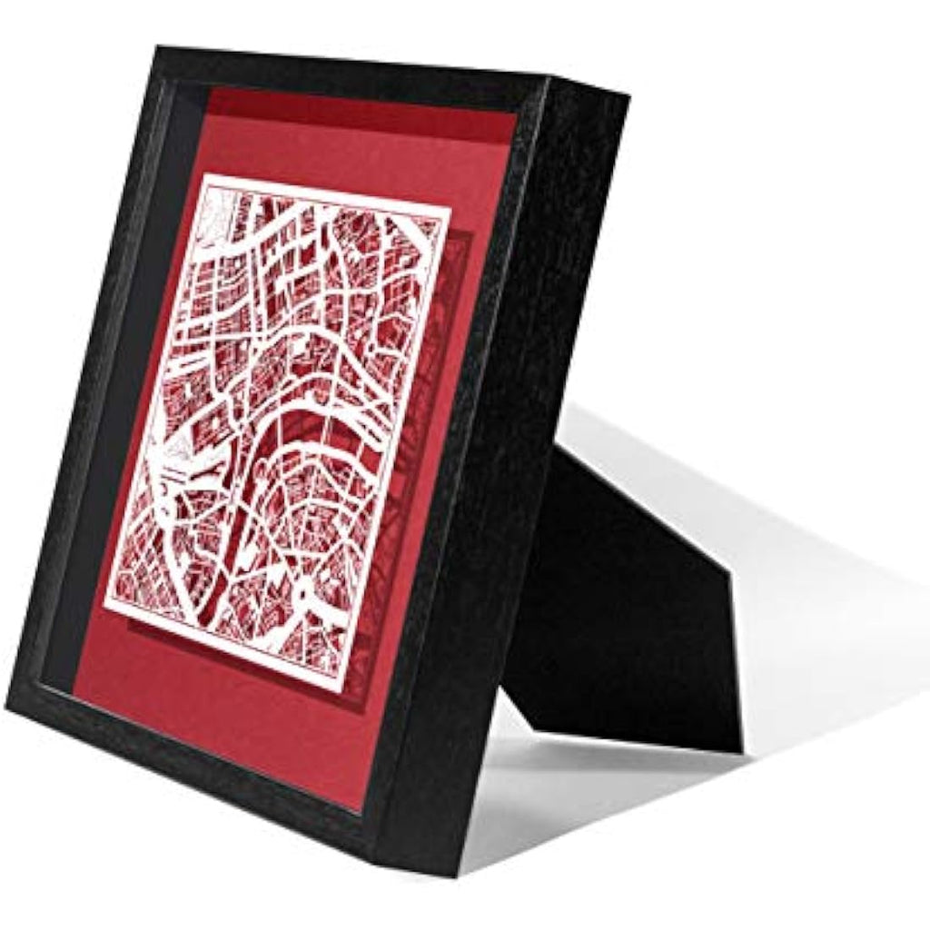 Jolof Store London Paper Cut Map - 9x9 Framed Laser Cut Wall Art