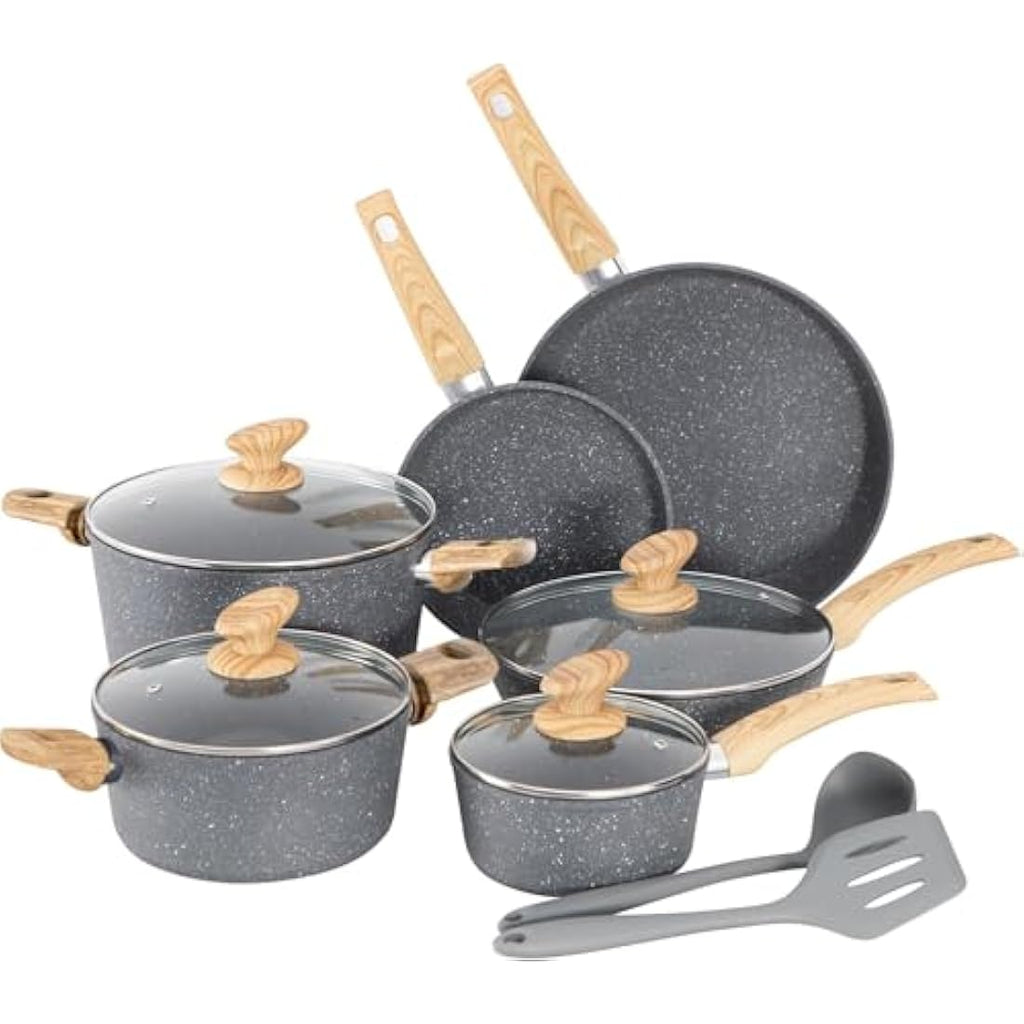 Kitchen Academy 12-Piece Nonstick Cookware Set | Induction Pots & Pans