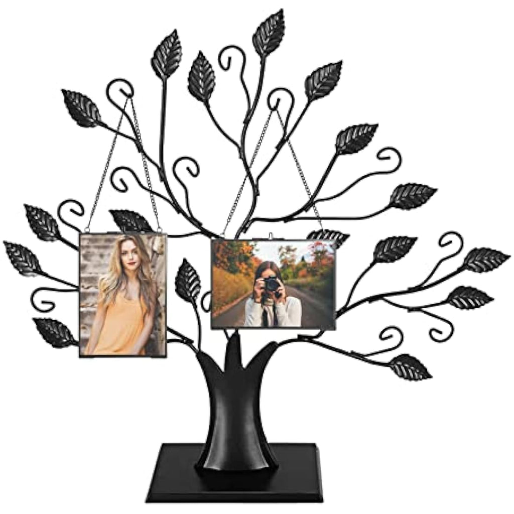 Black Glass Hanging Photo Frames - Set of 2 Floating 5x7