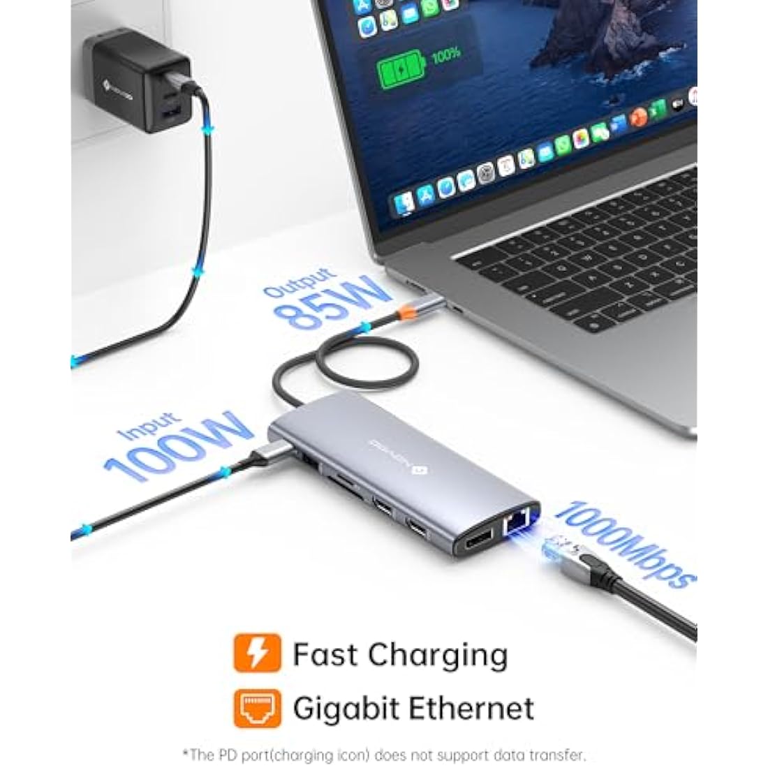 NOVOO 14-in-1 USB C Docking Station – Triple Display 8K DP Dual 4K HDMI
