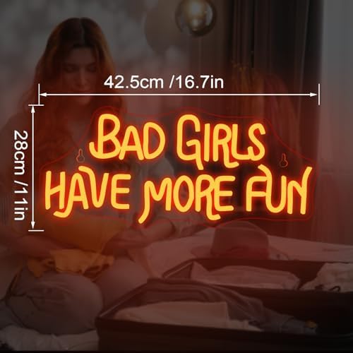 Jolof Store Bad Girls Have More Fun Neon Sign | Red LED Wall Decor