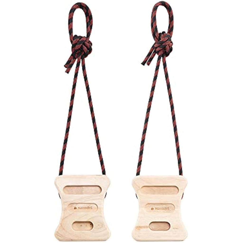 Navaris Wooden Rock Climbing Hangboard Blocks – Portable Fingerboard Set