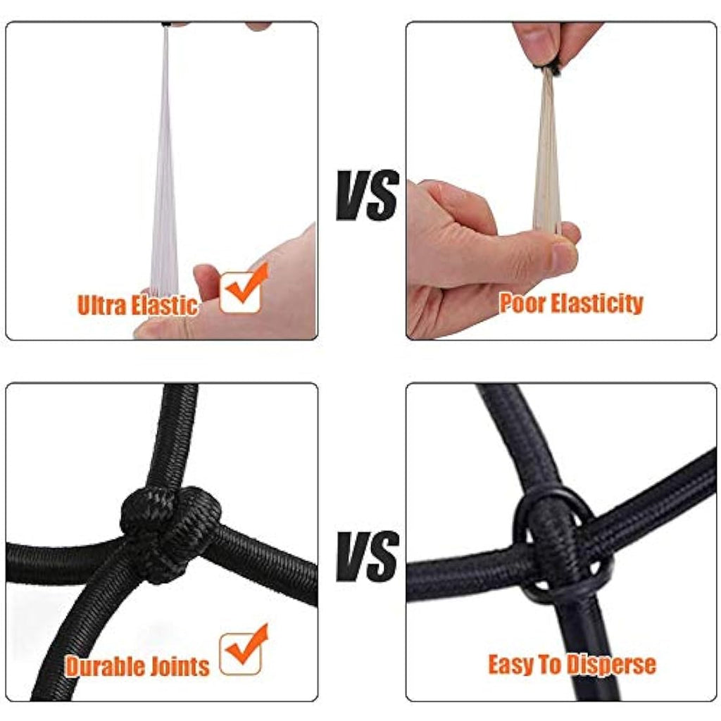 CZC AUTO Heavy Duty Bungee Cargo Net for Truck Bed - 122x183cm with 12 Clips