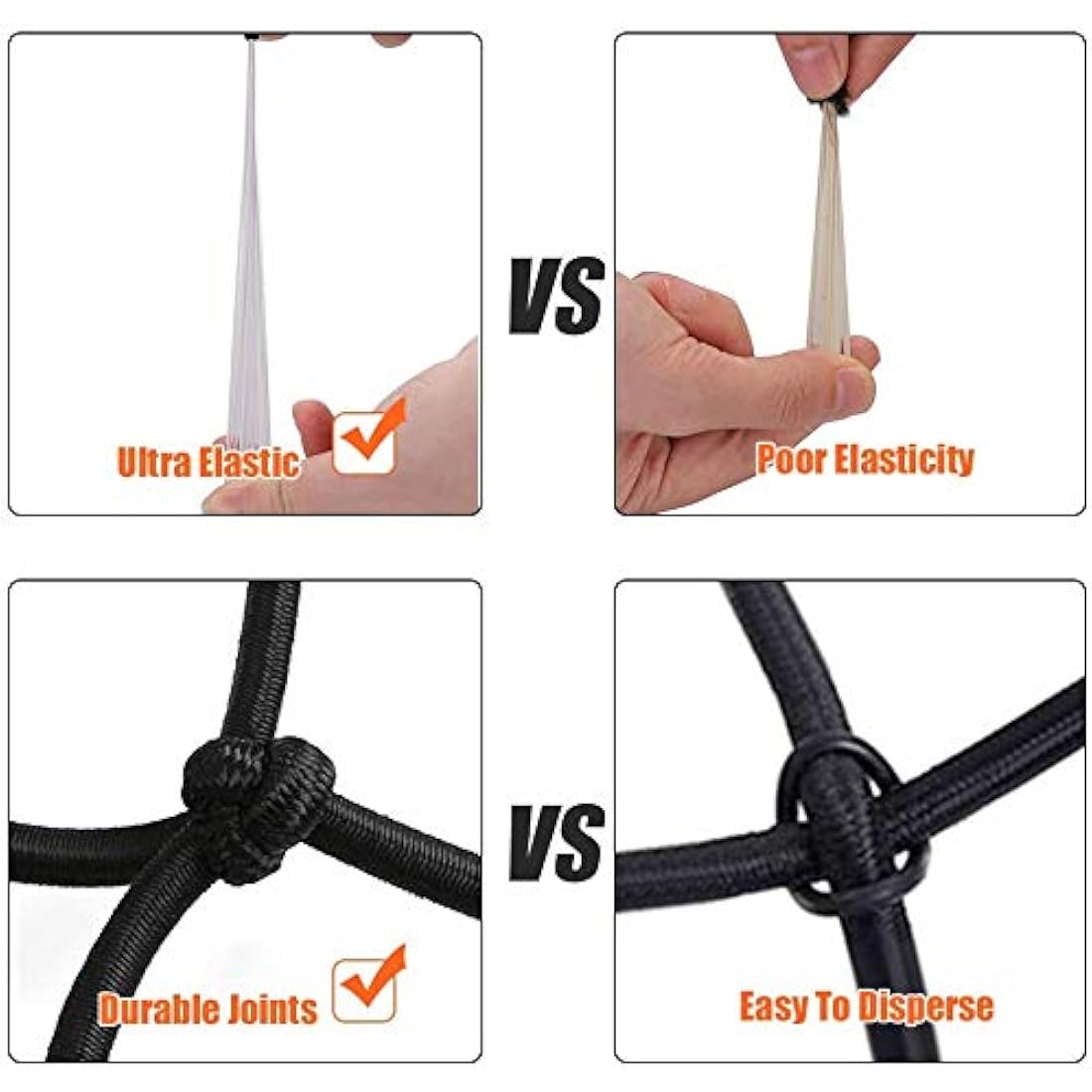 CZC AUTO Heavy Duty Bungee Cargo Net for Truck Bed - 122x183cm with 12 Clips