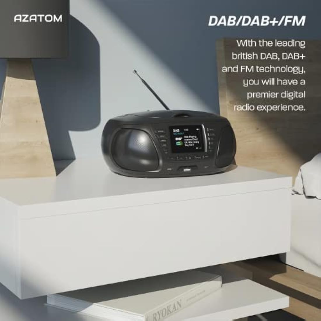Azatom Zenith Z4 Portable CD Player | DAB+ Digital Radio & Bluetooth - Black