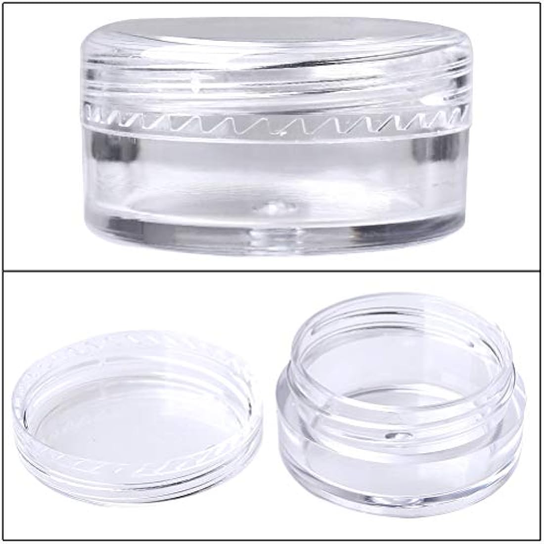 kuou 50 Pcs Empty Cosmetic Jars – 5ml Clear Plastic Sample Containers