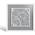 Birmingham Paper Cut Map Art - Framed Wall Decor by