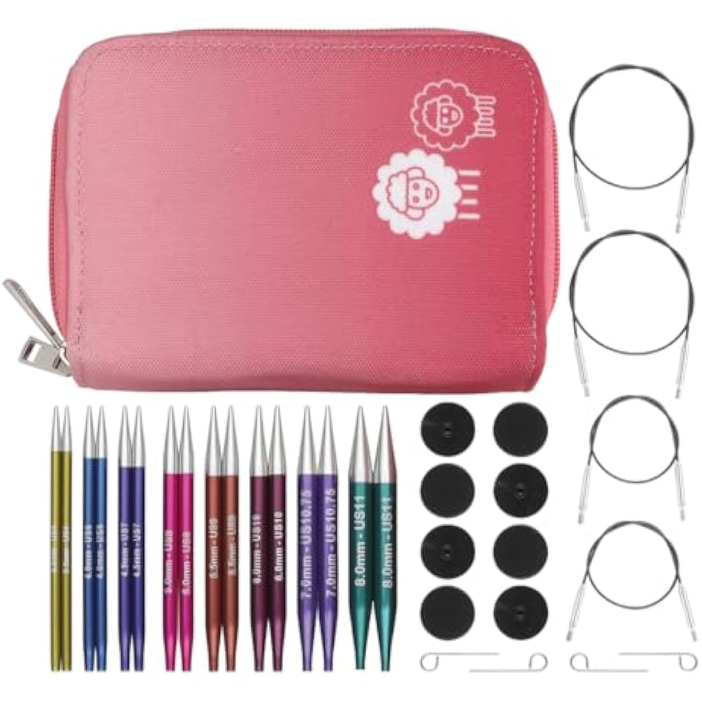KnitPro Zing Deluxe Interchangeable Needle Set | 8 Sizes (3.5-8mm)