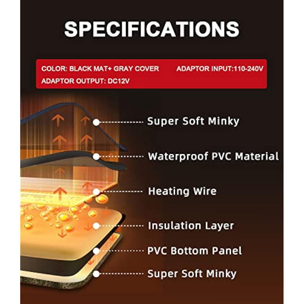 Pressure Activated Pet Heating Pad – Waterproof 18x22"