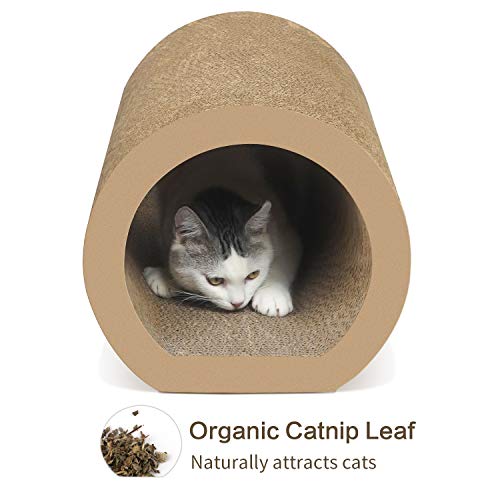 Aibuddy 2-Tier Tunnel Cat Scratcher | Reversible Cardboard Lounge Bed