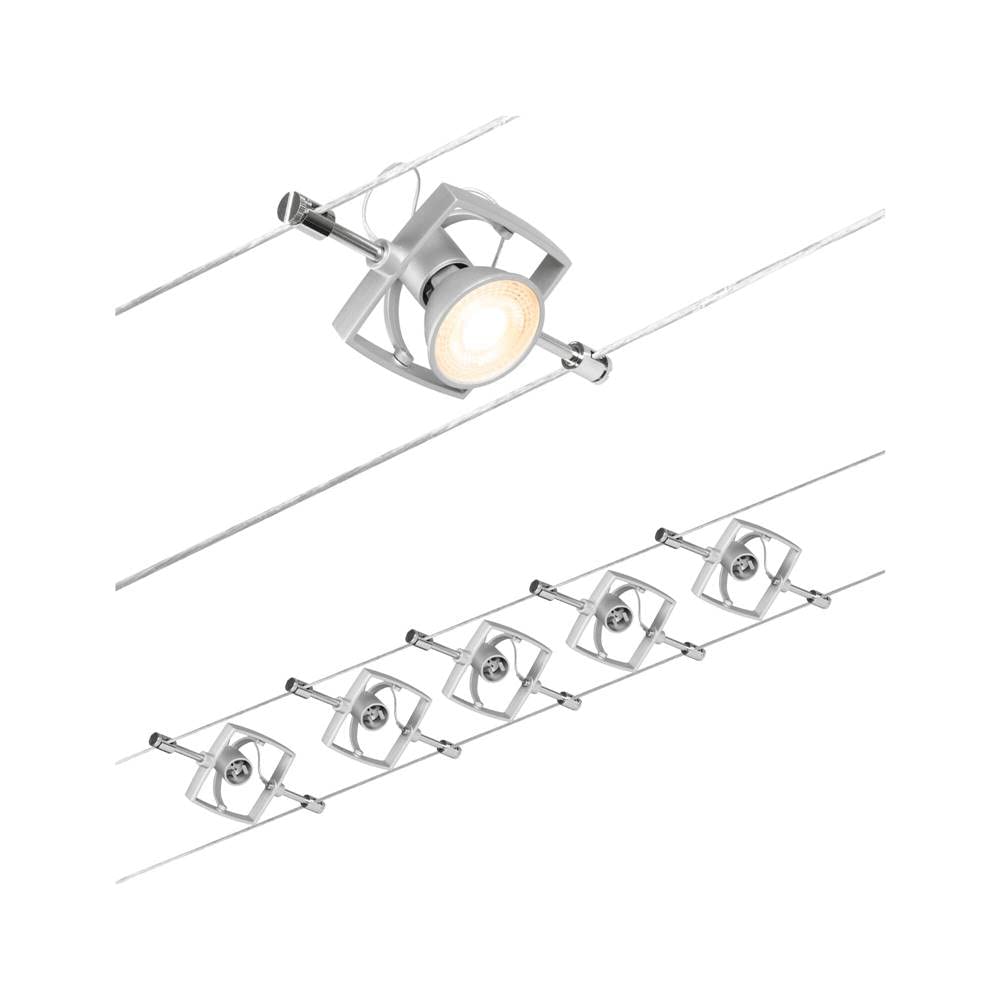 Paulmann CorDuo Wire Cable Lighting Set – Matt Chrome 5-Spotlight System