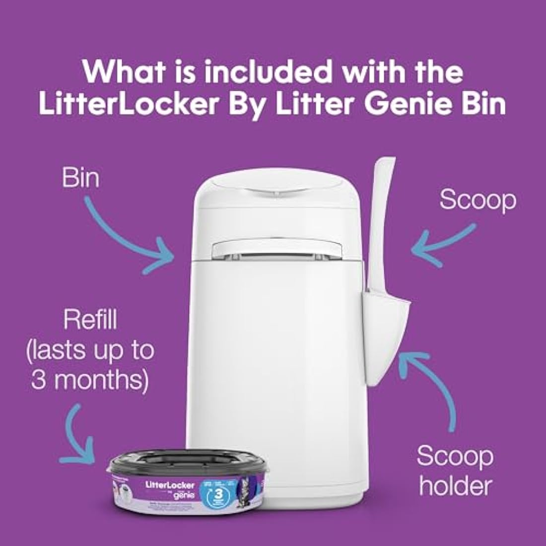 LitterLocker by Litter Genie – Cat Litter Disposal System with XL Refill