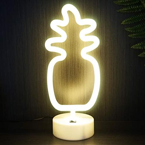LED Pineapple Neon Sign Night Light – USB or Battery Powered