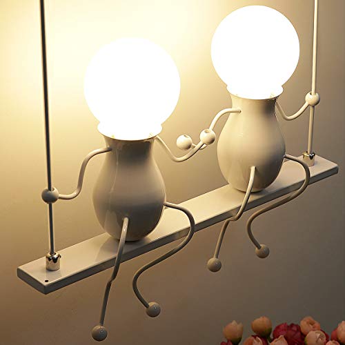 KAWELL Humanoid Creative Wall Light – Modern Iron E27 Sconce for Kids Room