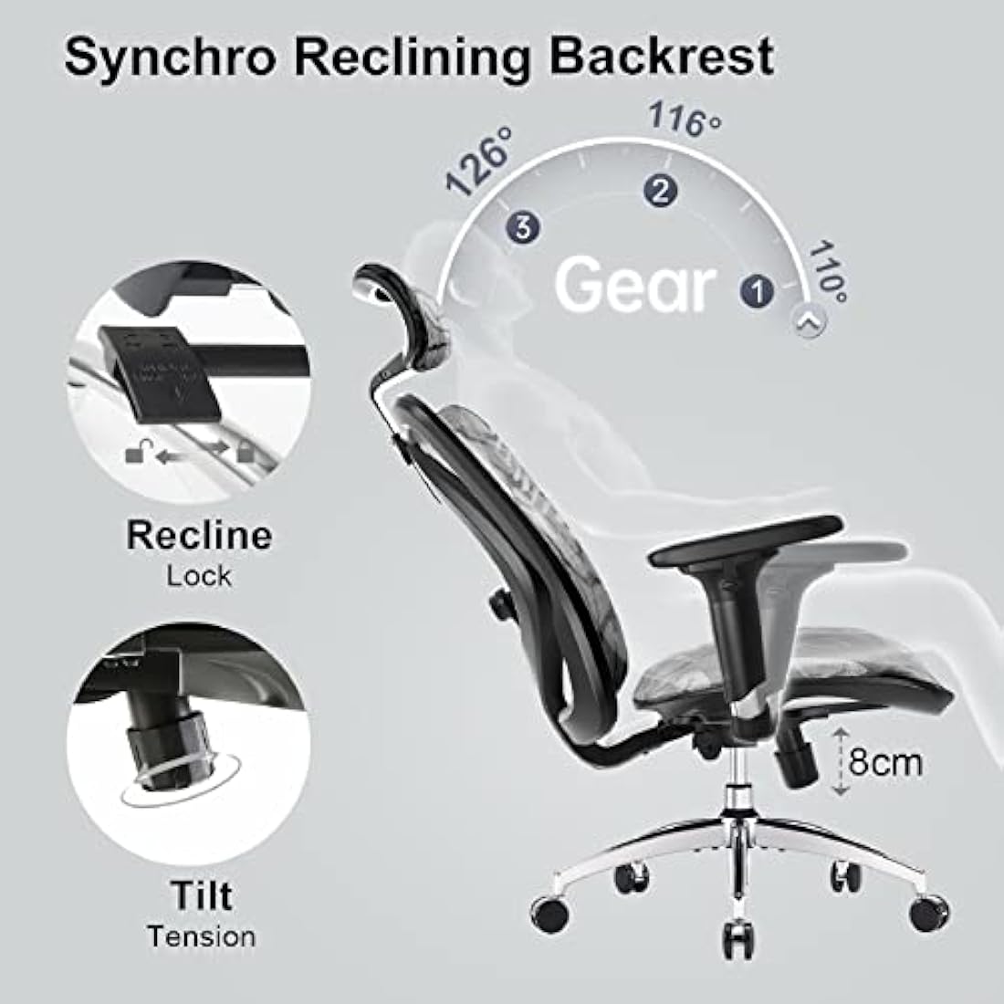 SIHOO M57 Ergonomic Mesh Office Chair | 3D Armrests & Lumbar Support