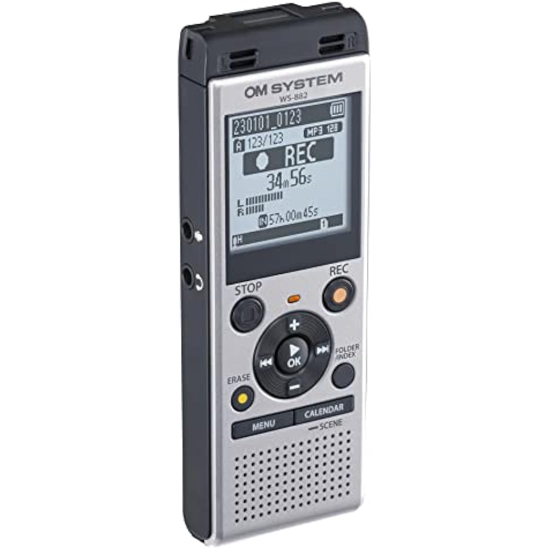 OM SYSTEM WS-882 Digital Voice Recorder | Stereo Mic & 4GB USB