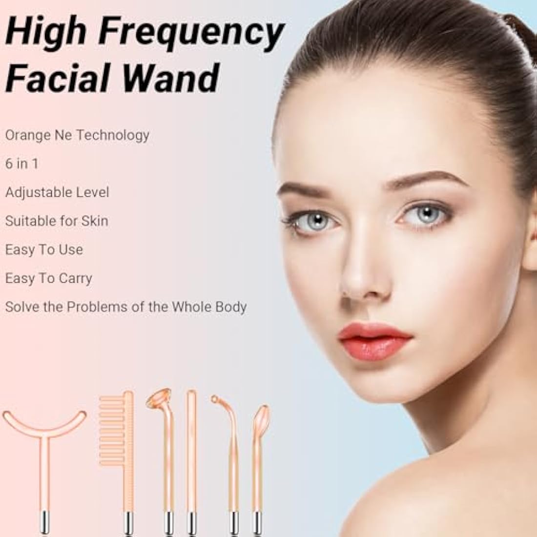 TUMAKOU High Frequency Facial Wand | 6-in-1 Neon Skin Tightening Machine